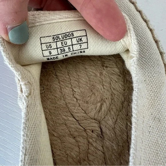 Soludos Shoes Womens 9 Beaded Elephant Canvas Espadrilles Shoes White - Picture 7 of 8